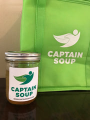 captain soup container and bag