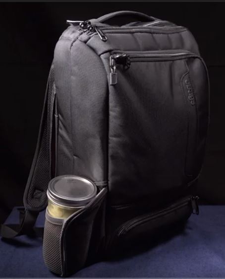 picture of soup container in a backpack